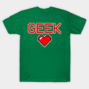 Pixel Heart Retro Video game Geek gift T-Shirt